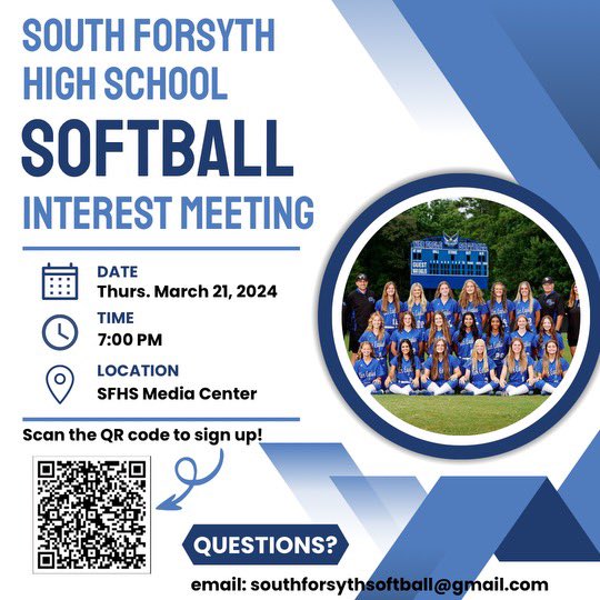 SFHS Softball Team (@sofosoftball) on Twitter photo Rising 9th -12th graders Interested in playing softball next year ? Join our interest meeting next thursday to get all the sets!!! <a href="/KeithGravitt/">SFHS Athletics</a> <a href="/SouthForsythHS/">SouthForsythHS</a> Rising 9th -12th graders Interested in playing softball next year ? Join our interest meeting next thursday to get all the sets!!! <a href="/KeithGravitt/">SFHS Athletics</a> <a href="/SouthForsythHS/">SouthForsythHS</a>