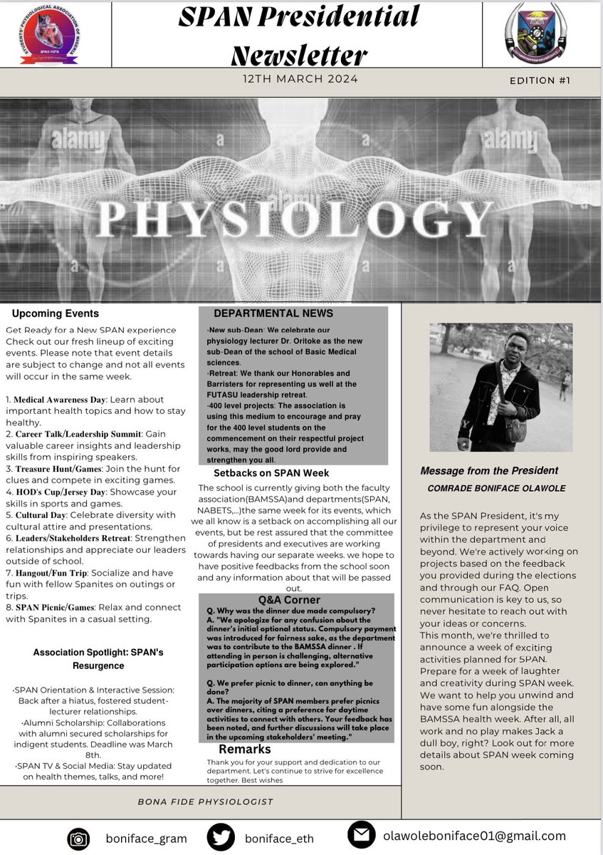 Boniface_eth's tweet image. My Team and I launched the first-ever SPAN FUTA newsletter #Teamworkmakesdreamwork