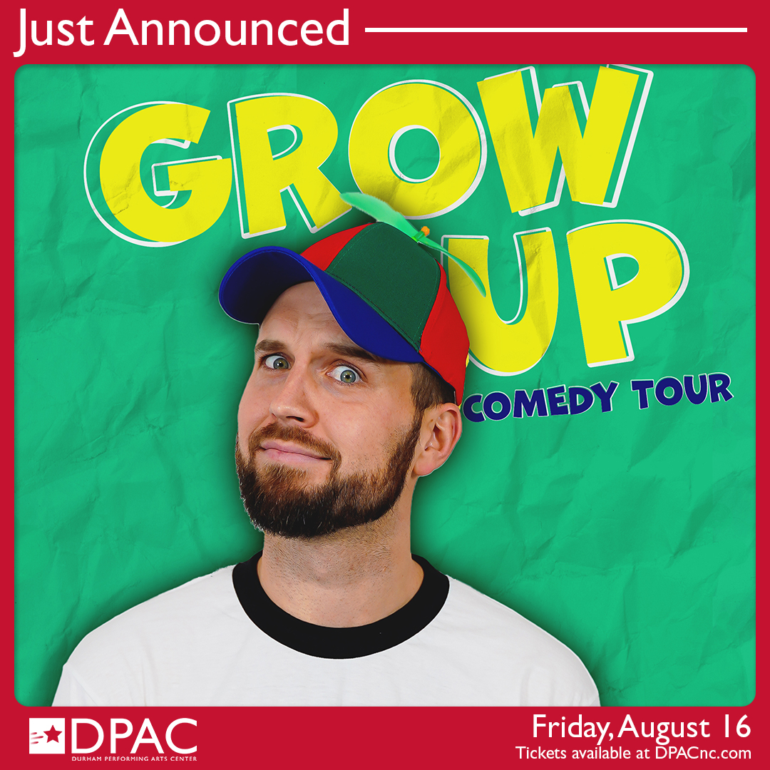 🚨 Just Announced 🚨 Social media star, Trey Kennedy, returns to DPAC on August 16th with his 'Grow Up' Comedy Tour. Great seats on sale this Friday at 10am at DPACnc.com