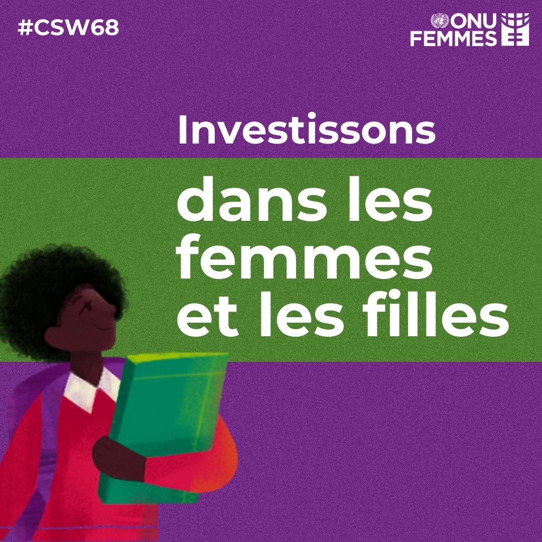 Pour lutter contre la pauvreté des femmes et ses filles, nous devons:
✅Investir dans l’économie des soins
✅Accroître leur accès à la protection sociale 
✅Promouvoir les emplois décents
✅Investir dans les politiques et les services publics.

unwo.men/ylUp50QRAng

#CSW68