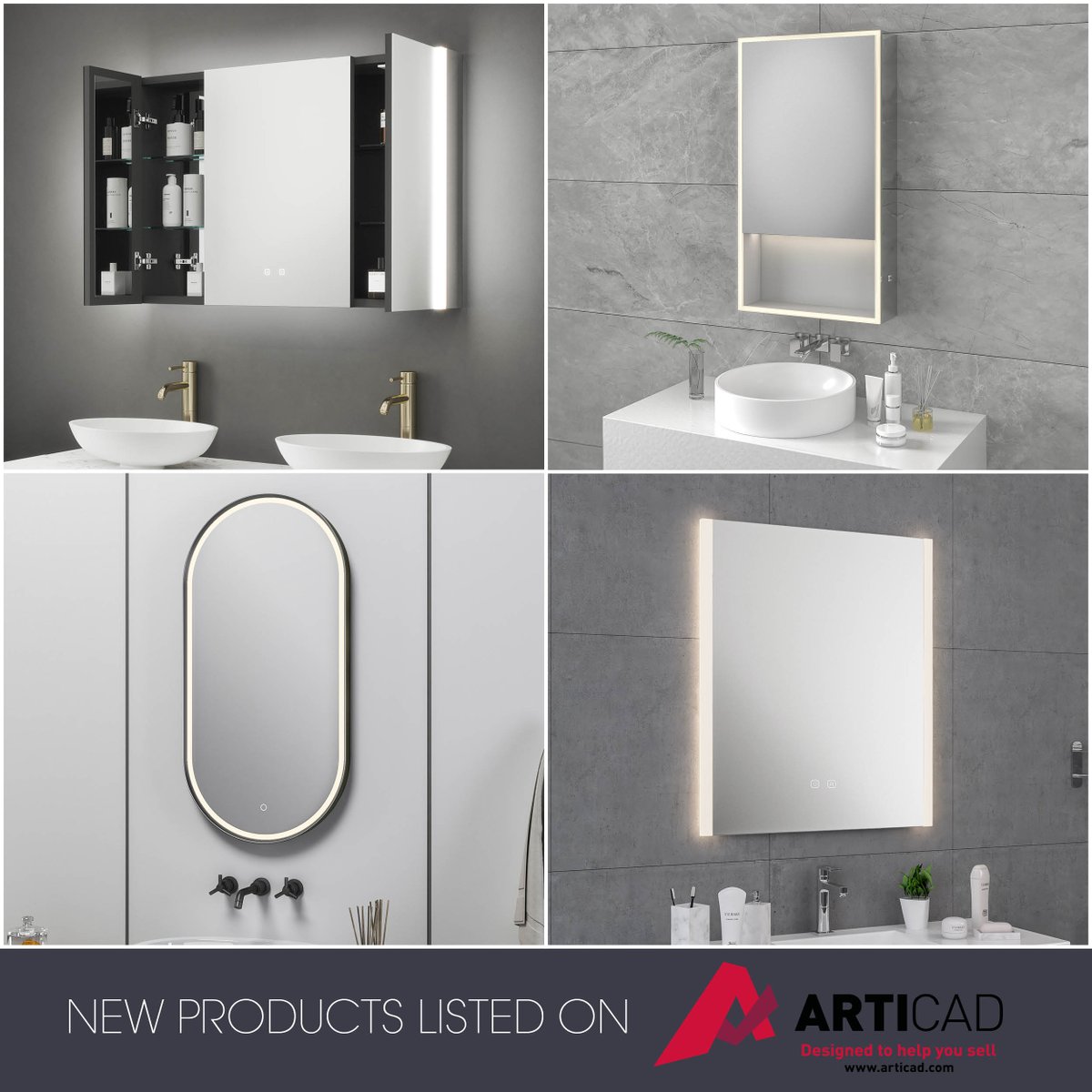 Our newest mirrors are now listed on @ArtiCADDesign This includes our stunning Balmoral Cabinet, now available in a triple door variant! Find out more ow.ly/87Le50QS8Fc #kbb #kbblighting #kitchendesign #bathroomdesign #lighting #bathroomlighting #kitchenlighting