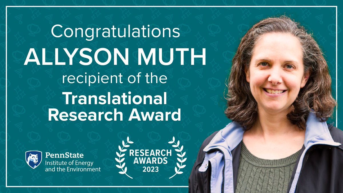 Congratulations to @PSUecosystems Allyson Muth who, along with Laura Leites, received IEE's Translational Research Award. They collaborated on addressing impacts of climate change via education on how changes can impact seed source selection strategies. iee.psu.edu/research/iee-r…