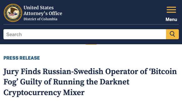 Unchained_pod's tweet photo. 👨🏻⚖️ According to prosecutors, Roman Sterlingov’s operation of Bitcoin Fog facilitated the laundering of approximately $400M, sourced primarily from darknet marketplaces.
✍️ by @NelWang
🗞 Read the full story: https://t.co/1EIlbwxOHJ
#BTC #BitcoinFog #cryptocrime https://t.co/hnvOyxz8wN