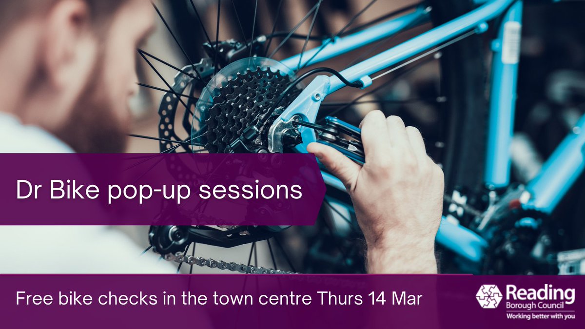 Reading Borough Council (@readingcouncil) on Twitter photo Problem with your bike?
Bring it along to our Dr Bike pop-up in Broad Street, #rdguk, on Thursday 14 March, between 11am-2pm.
The <a href="/AvantiCycling/">Avanti Cycling</a> team can check and tune-up your bike, carry out free minor repairs and diagnose more complex repairs.
rdguk.info/n8kf4 Problem with your bike?
Bring it along to our Dr Bike pop-up in Broad Street, #rdguk, on Thursday 14 March, between 11am-2pm.
The <a href="/AvantiCycling/">Avanti Cycling</a> team can check and tune-up your bike, carry out free minor repairs and diagnose more complex repairs.
rdguk.info/n8kf4