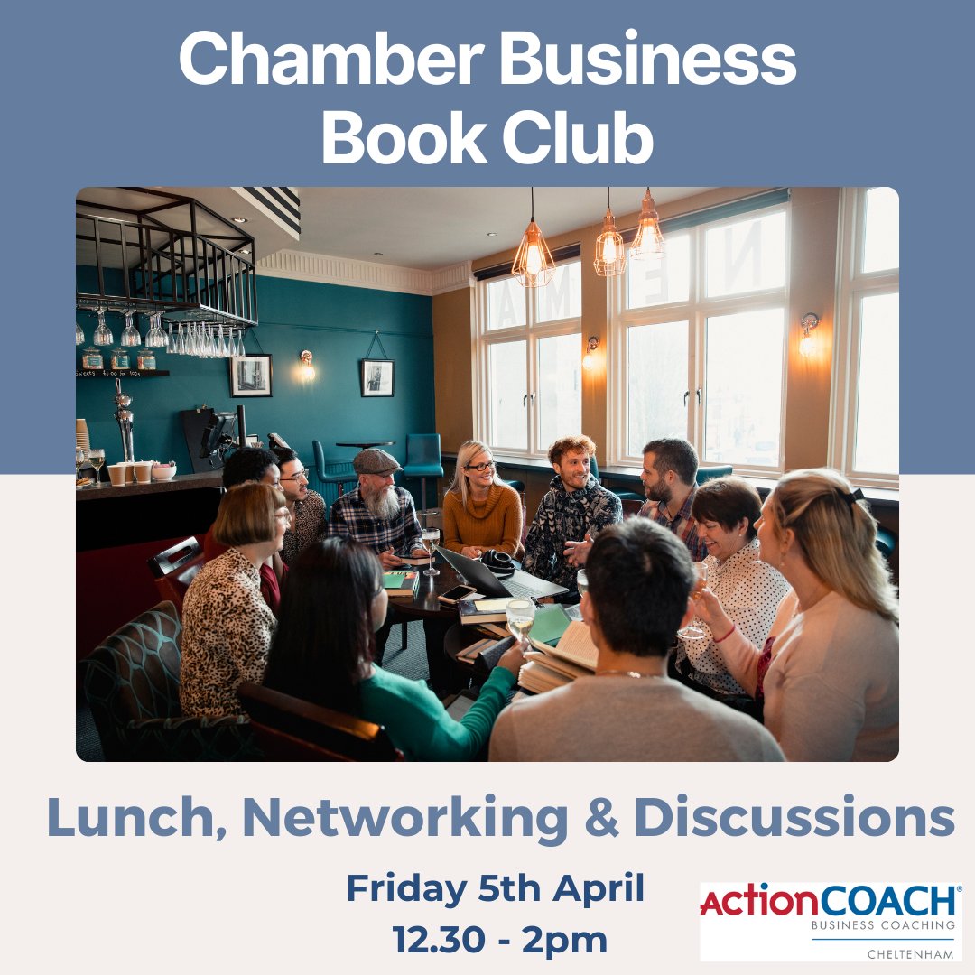 Cheltenham Chamber of Commerce (@cheltchamber) on Twitter photo Elevate your professional journey with our Business Book Club in partnership with ActionCOACH Cheltenham! Dive into business literature, network over lunch, and join engaging discussions. 
cheltenhamchamber.org.uk/event/chamber-…
#BusinessBookClub #Networking #ProfessionalGrowth Elevate your professional journey with our Business Book Club in partnership with ActionCOACH Cheltenham! Dive into business literature, network over lunch, and join engaging discussions. 
cheltenhamchamber.org.uk/event/chamber-…
#BusinessBookClub #Networking #ProfessionalGrowth