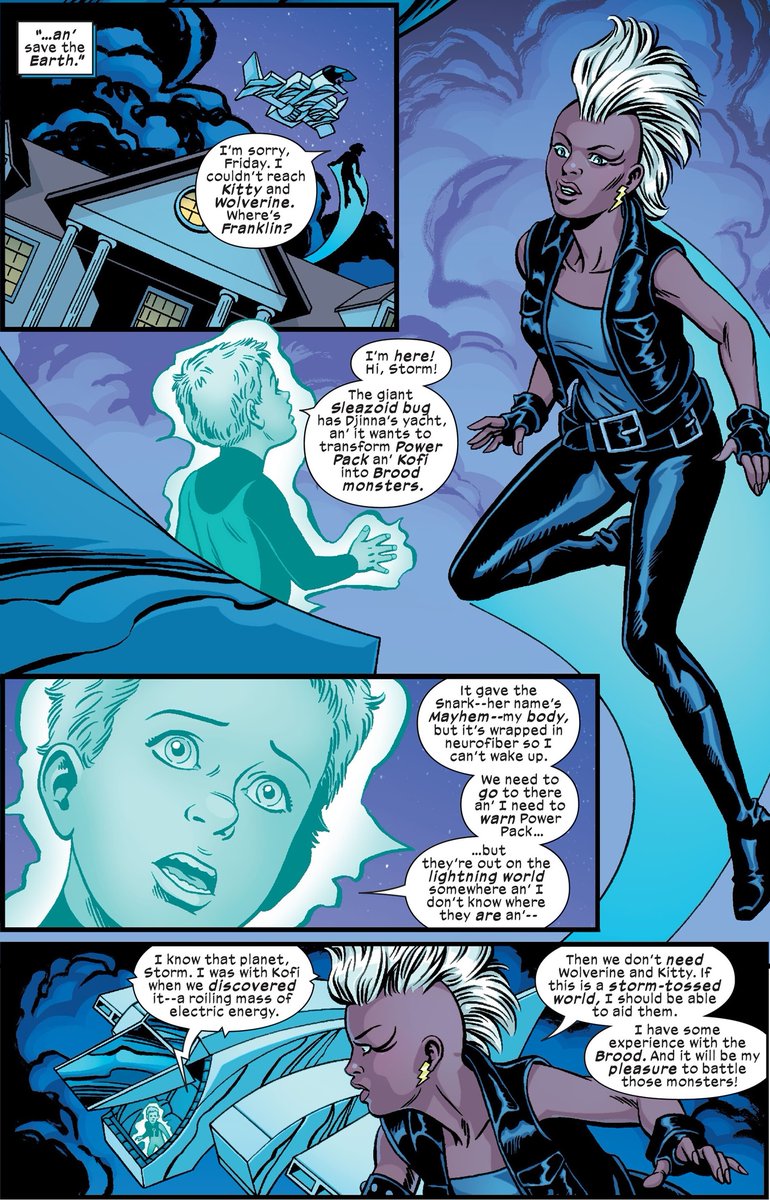 JackalsIII's tweet image. #PowerPack Into the Storm 3
#PowerSpoilers
I really liked the Franklin and Storm scenes, and we keep being given mentions of Kitty Pryde, so I'm really hoping she shows up by the end of the series.  By now, she's a regular supporting character.