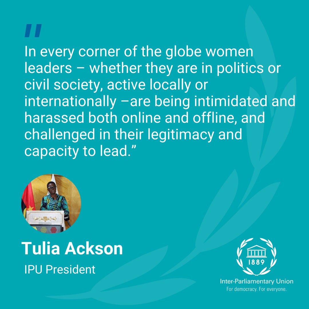 Women leaders, whether they are in #politics or civil society, active locally or internationally, are being intimidated and harassed both online and offline, and challenged in their legitimacy and capacity to lead. This must stop. Watch #CSW68 live today ➡️ipu.org/eplp