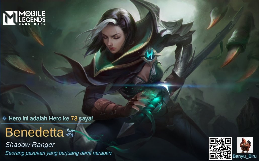 Bayu_Idih's tweet photo. Saya baru saja mendapatkan Hero baru Benedetta di Mobile Legends: Bang Bang! Ayo berhadapan melawan Player MOBA terbaik dunia bersama-sama! 
https://t.co/dy9ksm8hcx https://t.co/qW11FrdZ46