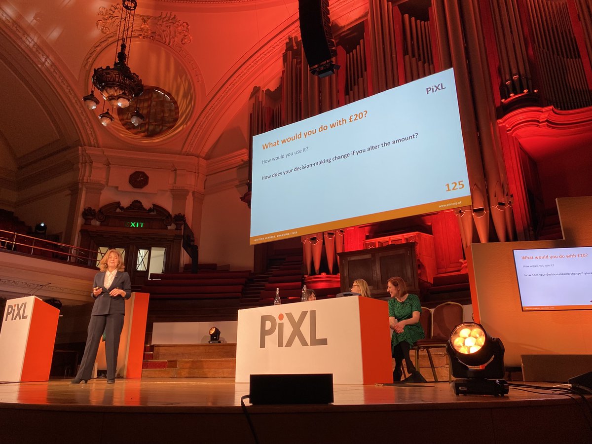 'What would you do with £20?' We're delighted to welcome @PollyBarnesEd to the stage, speaking on the extremely important topic of financial education and getting our delegates thinking! #Primary #PiXLNationalConference #EduEvent