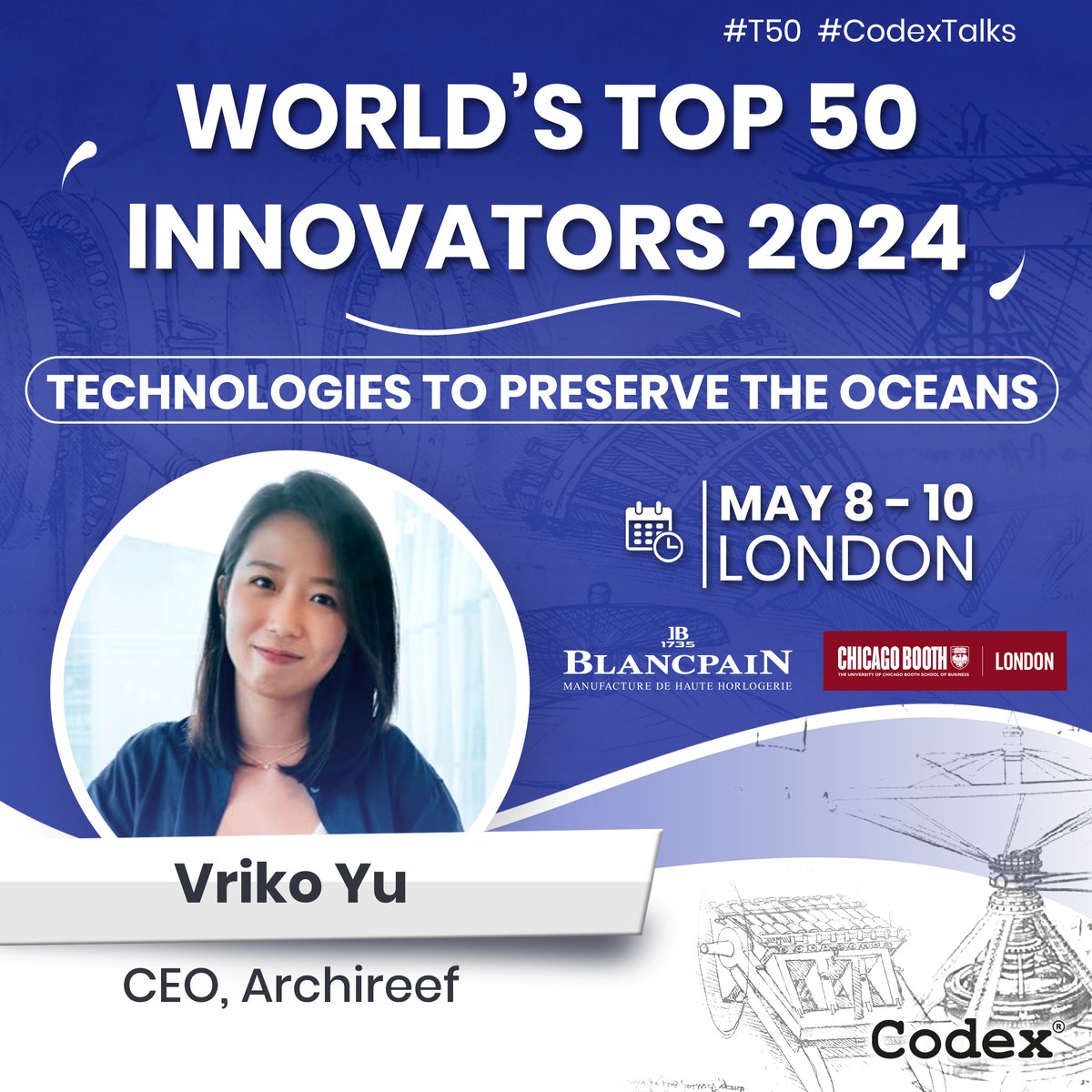 codexworld's tweet image. Delighted to welcome @VrikoY CEO @Archireef to the World&apos;s Top 50 Innovators 2024 in the Technologies to Preserve the Oceans session on 9th May
 
Come and join us..! codex.com/worlds-top-50-…

Partner: @whalesorg

#T50 #CodexTalks #coralrestoration #tech #innovation #climatechange