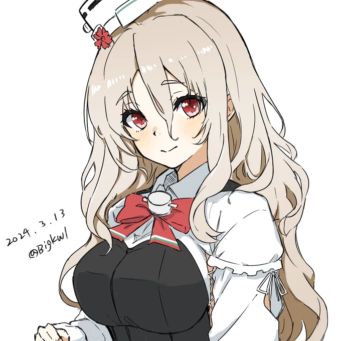 ポーラ#艦これ版深夜の真剣お絵描き60分一本勝負 #艦これ版真剣お絵描き60分一本勝負_20240313 