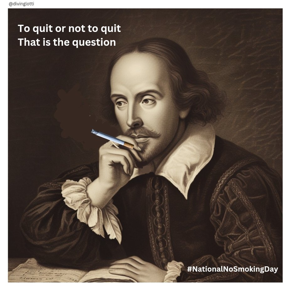 One Minute Brief of the Day:
Create posters to encourage people to give up smoking for #NationalNoSmokingDay 🚬 ❌  @OneMinuteBriefs #Shakespeare