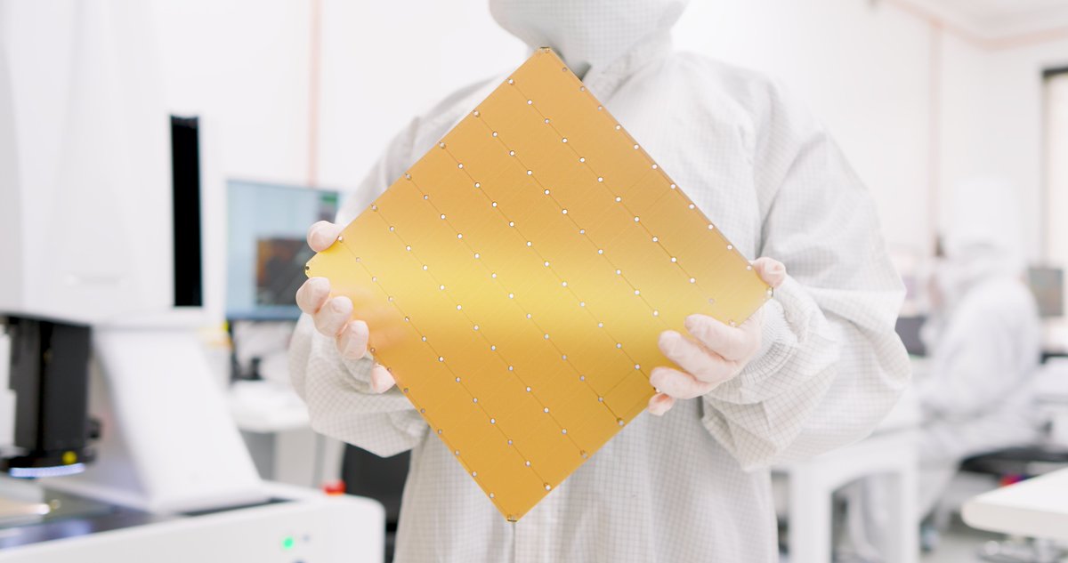 cerebras's tweet photo. 📣ANNOUNCING THE FASTEST AI CHIP ON EARTH📣

Cerebras proudly announces CS-3: the fastest AI accelerator in the world.

The CS-3 can train up to 24 trillion parameter models on a single device. The world has never seen AI at this scale.

CS-3 specs:
⚙ 46,225 mm2 silicon | 4 trillion transistors | 5nm
⚙ 900,000 cores optimized for sparse linear algebra
⚙ 125 petaflops of AI compute
⚙ 44 gigabytes of on-chip memory
⚙ 1,200 gigabytes of external memory
⚙ 21 PByte/s memory bandwidth
⚙ 214 Pbit/s fabric bandwidth

📰 Press Release: https://t.co/xxKBZ2nKYA

👨‍🎓 Learn More: https://t.co/3A7iq9q5n3

📢 Contact us: https://t.co/IUMEORD4Jb

#AIChip #GenerativeAI #ML #AI #Supercomputers #LLMs #AICompute