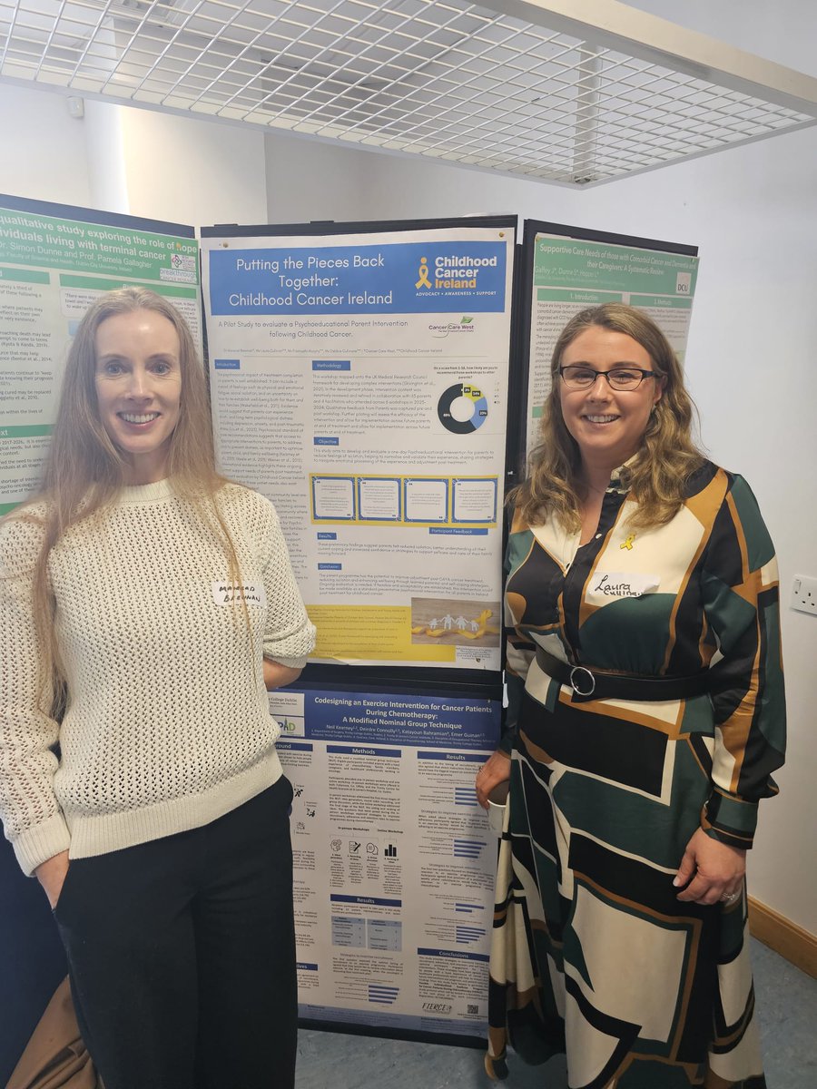 Great opportunity to display our poster on our parent workshops at @IRLpson conference today on psycho-oncology, with Dr Mairead Brennan from @cancercarewest.