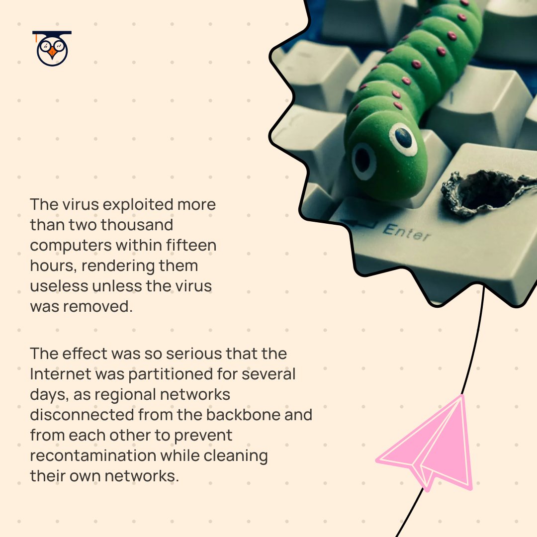 TheTechnothlon's tweet image. Unraveling Cyber History: Meet the Morris Worm, the infamous trailblazer of computer worms. 🐛 Dive into the archives to discover how this 1988 marvel shook the very foundations of the internet! 💻🌐
#school #education #technothlon #techniche24 #techno24