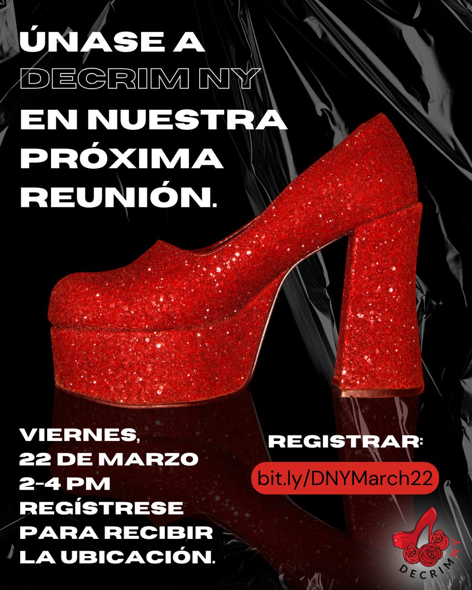 Join us next Friday, 3/22 from 2-4 pm for our next meeting!

We encourage folks to attend in person if possible, but it will also be accessible virtually for those who cannot.

To receive the location, please register using the link in our bio! (Español abajo)