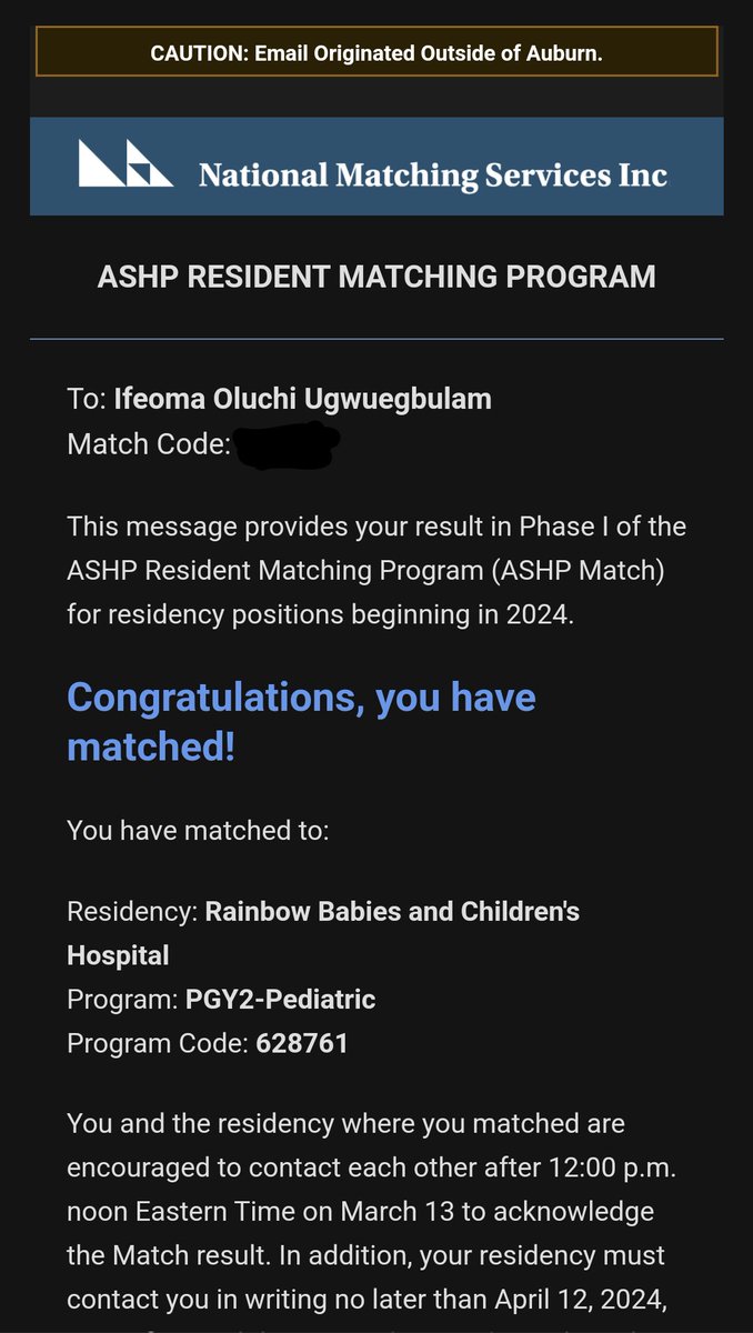 PREPARE TO BE SICK OF ME!!! 🥳🎉🙌🏾
What a DREAM!! I'm gonna be a pediatric pharmacist!! #ASHPMatch #RxMatch #RxMatch2024 #RxMatchDay #MatchDay2024 #PharmRes #TwitteRx