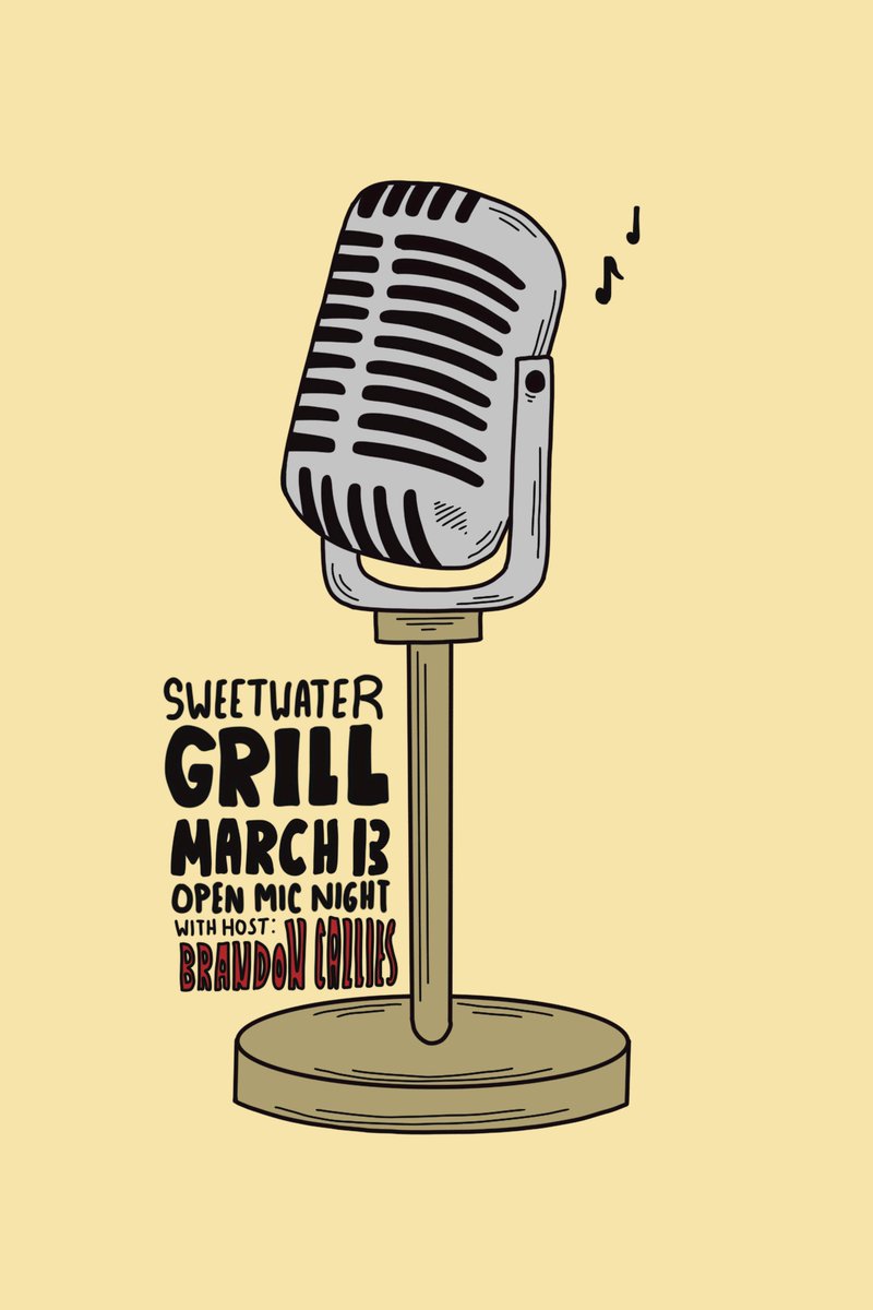 Hunt County friends, I hope you’ll join me for open mic night at <a href="/SweetwaterGrilI/">Sweetwater Grill</a> tonight. It all kicks off at 7:00, so come out, and sing me your songs!