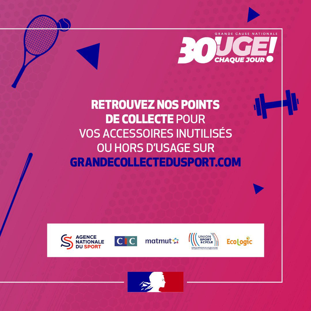 A partir du 20 mars et jusqu'au 30 avril, préparez-vous à faire du ménage de printemps tout en vous activant avec <a href="/UNIONs_c/">UNION des ENTREPRISES Sport & Cycle</a> et @Ecologic_France ! 🧹🏓

La Grande Collecte du Sport, soutenue et labellisée #GCN2024, propose plus de 2024 points de collecte partout en France pour