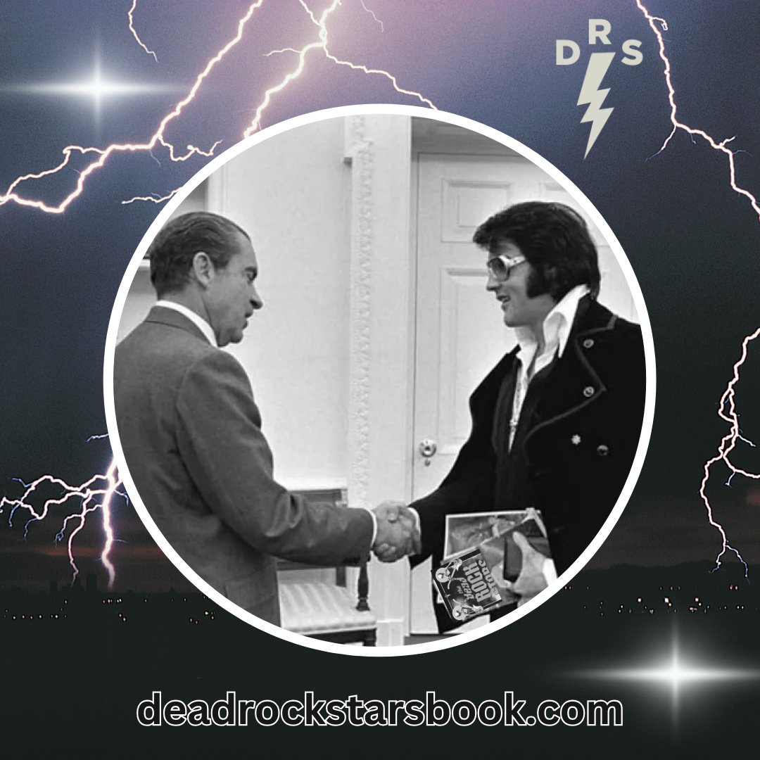 Look what Elvis was holding when he met Nixon! Get your copy today at deadrockstarsbook.com.
#deadrockstarsbook