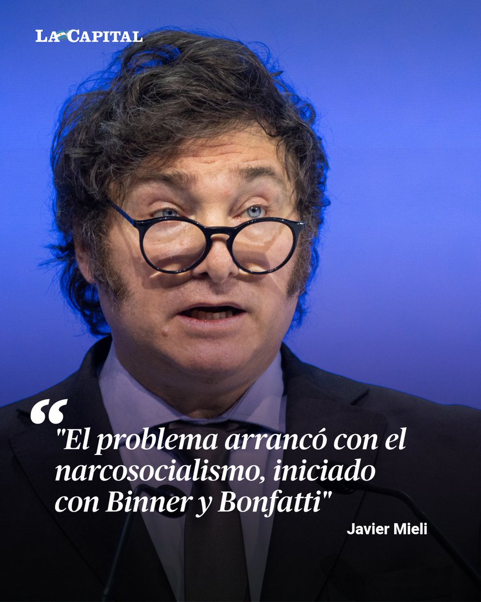 El presidente volvió a cargar contra el #socialismo por la ola de violencia que vive #Rosario

#JavierMilei dijo que "la crisis de seguridad que vive Santa Fe "no es un problema de hoy, viene del narcosocialismo, desde (Hermes) Binner y (Antonio) Bonfatti".