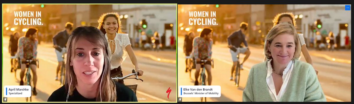 Cycling Industries Europe (@cycling_ind_eu) on Twitter photo We're full house with about 300 people attending the webinar Women in cycling, aiming at fostering greater diversity in the cycling industry! We're kicking off with a fireside chat led by <a href="/elkevdbrandt/">Elke Van den Brandt</a>, Brussels' Mobility Minister and April Marshke from <a href="/iamspecialized/">Specialized Bicycles</a>. 🎉 We're full house with about 300 people attending the webinar Women in cycling, aiming at fostering greater diversity in the cycling industry! We're kicking off with a fireside chat led by <a href="/elkevdbrandt/">Elke Van den Brandt</a>, Brussels' Mobility Minister and April Marshke from <a href="/iamspecialized/">Specialized Bicycles</a>. 🎉