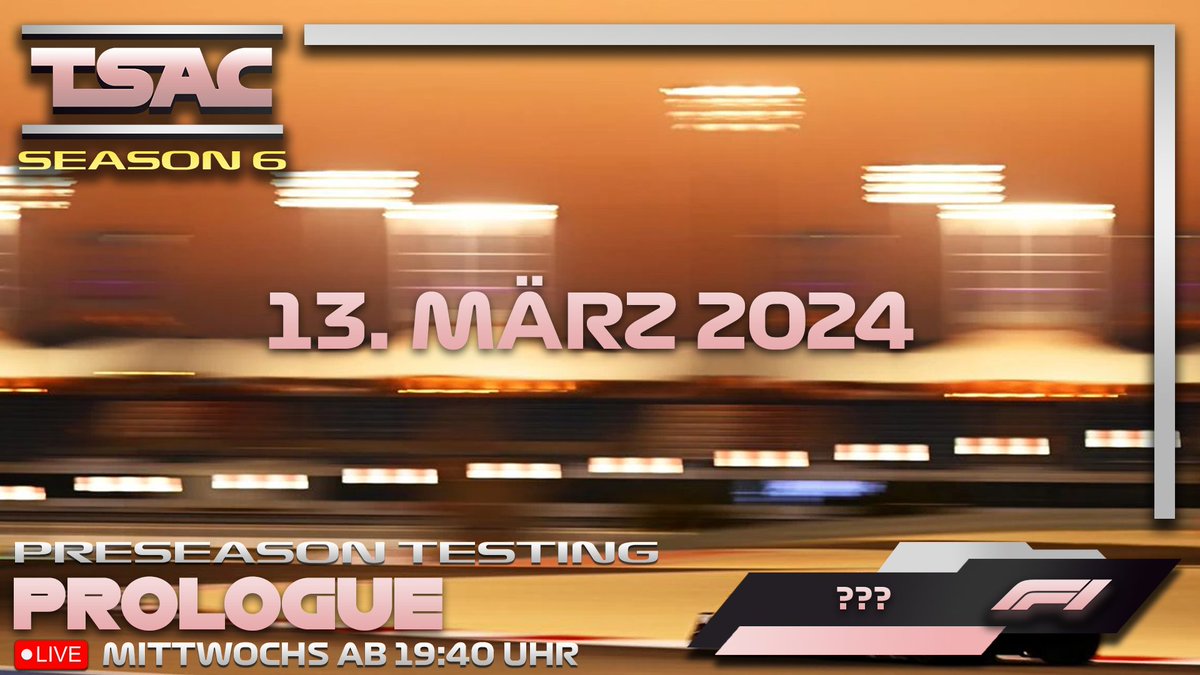 Loyalldo11's tweet photo. WE ARE BACK!
Die #TSAC geht in Ihre 6. Saison & wird bis Ende Mai wieder jeden Mittwoch Live in eure Wohnzimmer gebacht!
Neue Fahrer, neues Team & neues Logo.
Heute Abend geht es mit dem PreSeason Testing los also schaltet ein!
https://t.co/ArWgP38xkN https://t.co/FHrZHVbsdF