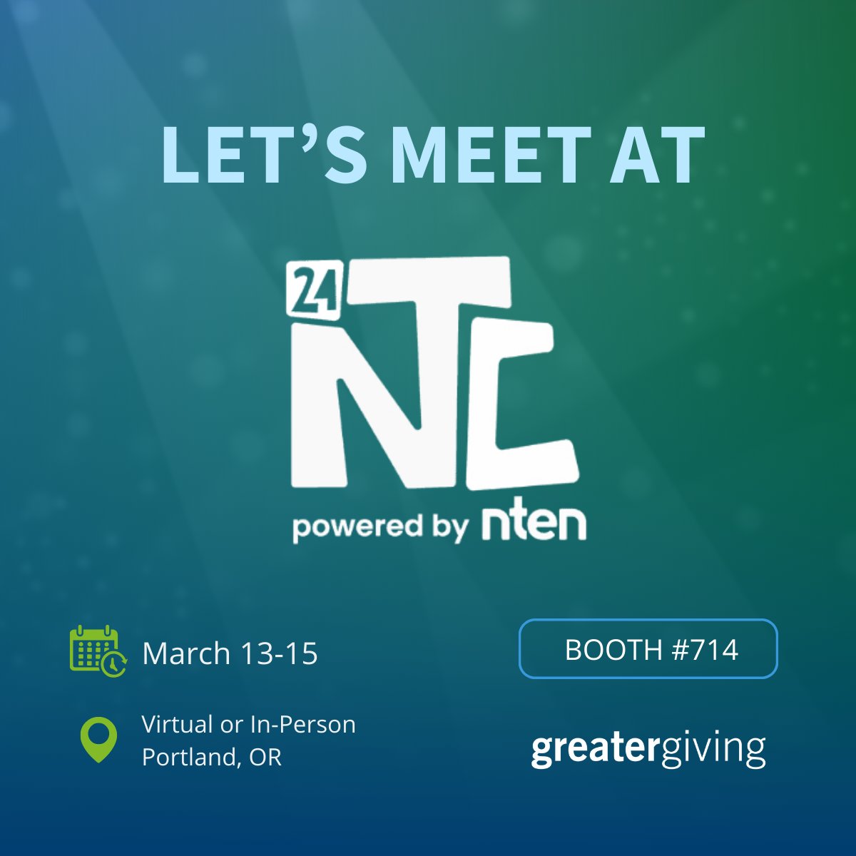 Heading to the Nonprofit Technology Conference in Portland? Stop by our booth (#714) March 13th-15th. Say hi, enter to win our giveaway, and test your pickleball skills on the court! 

#greatergiving #nonprofittech #nonprofitfundraising #ntc #portland #pickleball