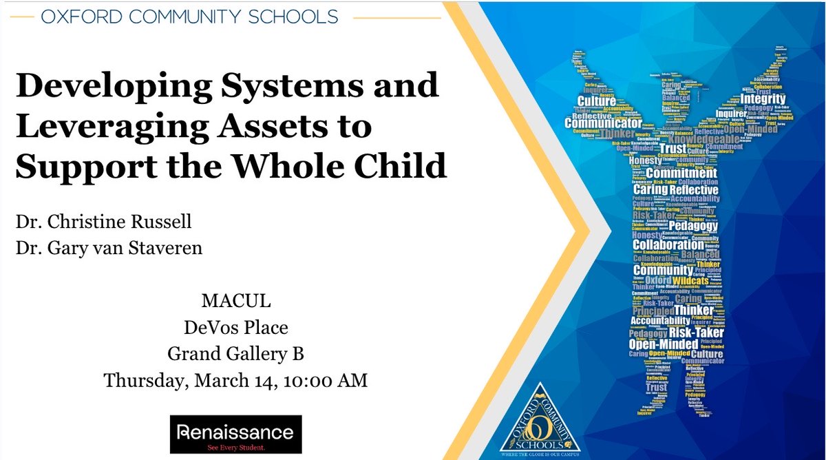 Come join us tomorrow at MACUL to learn about how Oxford Community Schools provides actionable information to support students. #MACUL24 <a href="/RenLearnUS/">Renaissance Learning US</a> <a href="/OCSWildcats/">Oxford Community Schools</a> <a href="/chriruss/">christine russell</a> <a href="/MACUL/">MACUL</a>