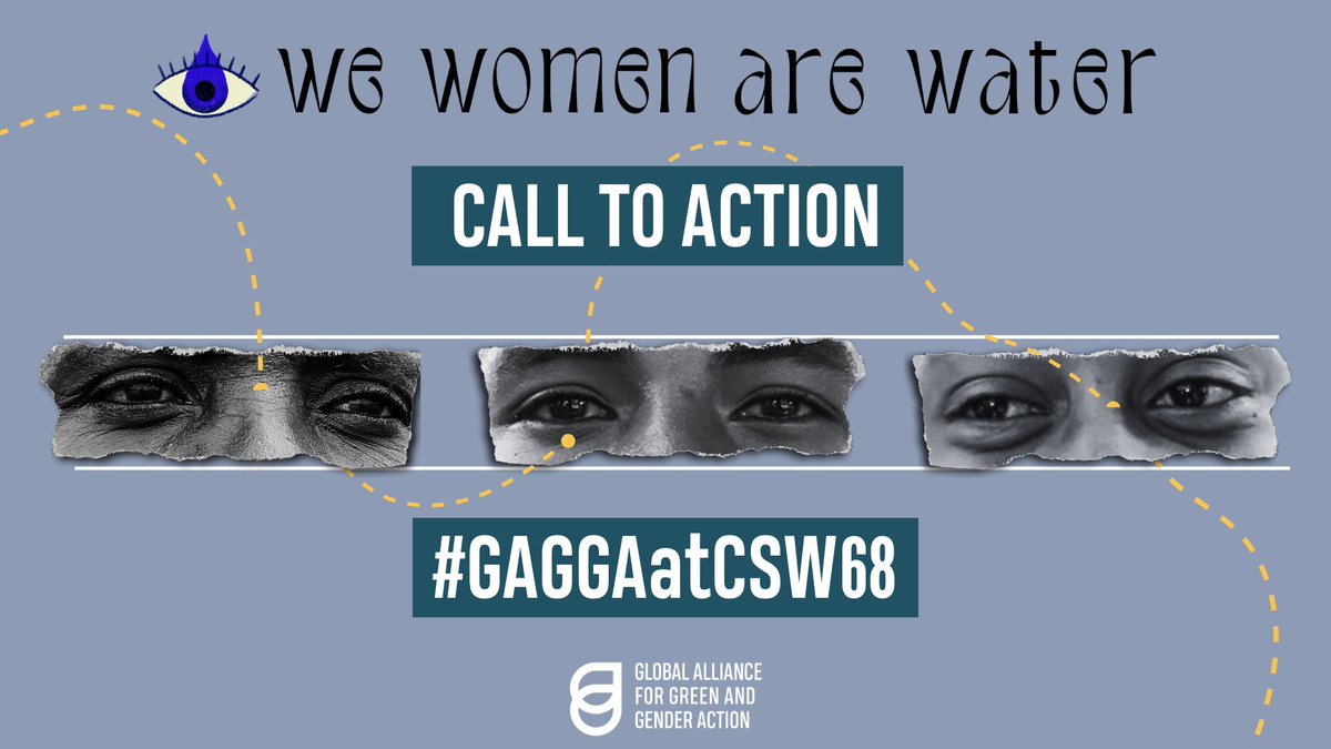 #WeWomenAreWater La transparencia, la accesibilidad y la justicia de género deben ser los pilares del financiamiento climático.
Hoy conocerás más sobre cómo se están liderando soluciones climáticas en Brasil, India y Zambia #Genderjust🌍
#GAGGAatCSW68 #CSW68 #CSW2024  #CSW68