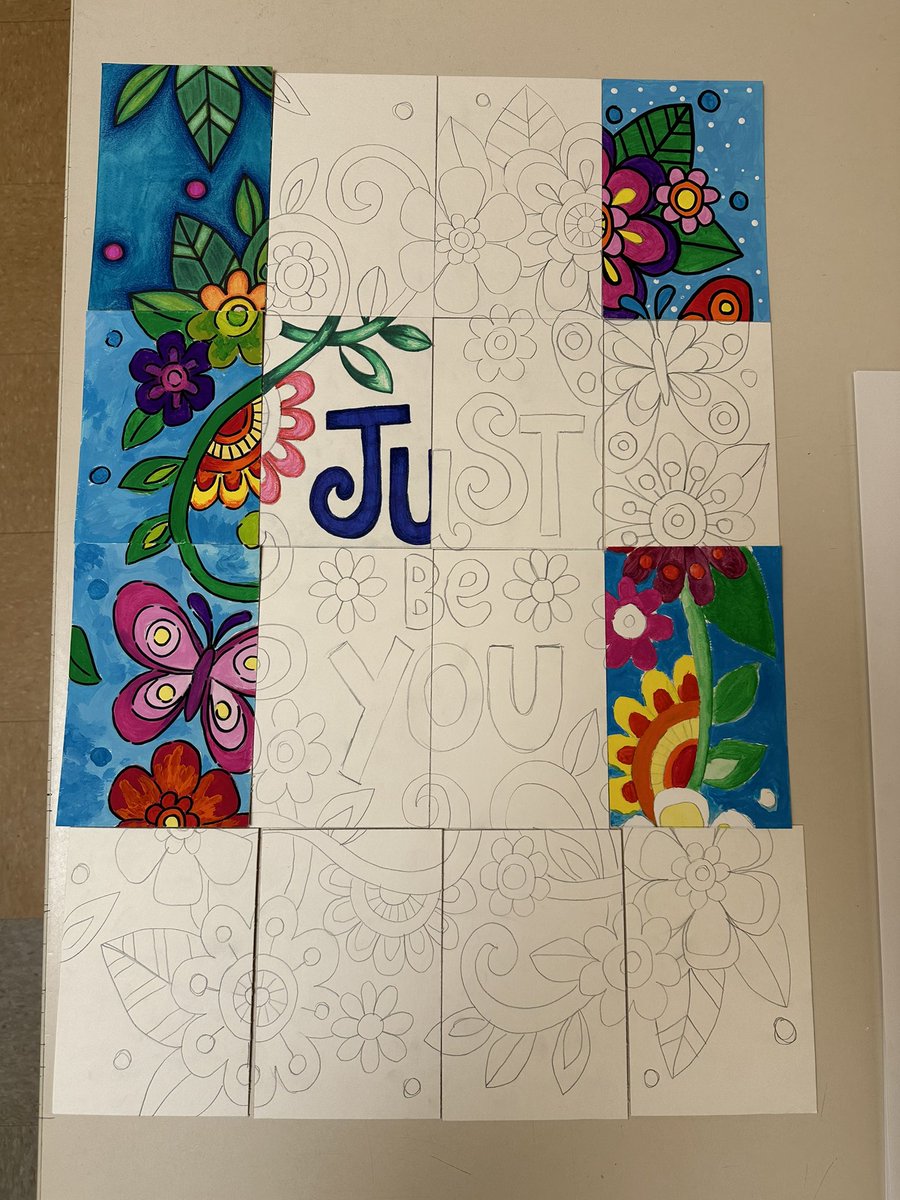 Art club students tackling a wellness activity learned during our Feb 16th PD day! Large scale coloring puzzle-once finished this will be put on display in Unami! <a href="/CBSDart/">Cҽɳƚɾαʅ Bυƈƙʂ Aɾƚ</a> <a href="/CBUnamiMS/">Unami Middle School</a> <a href="/FedorowiczCBArt/">Ms. Fedorowicz CBSD Art</a>