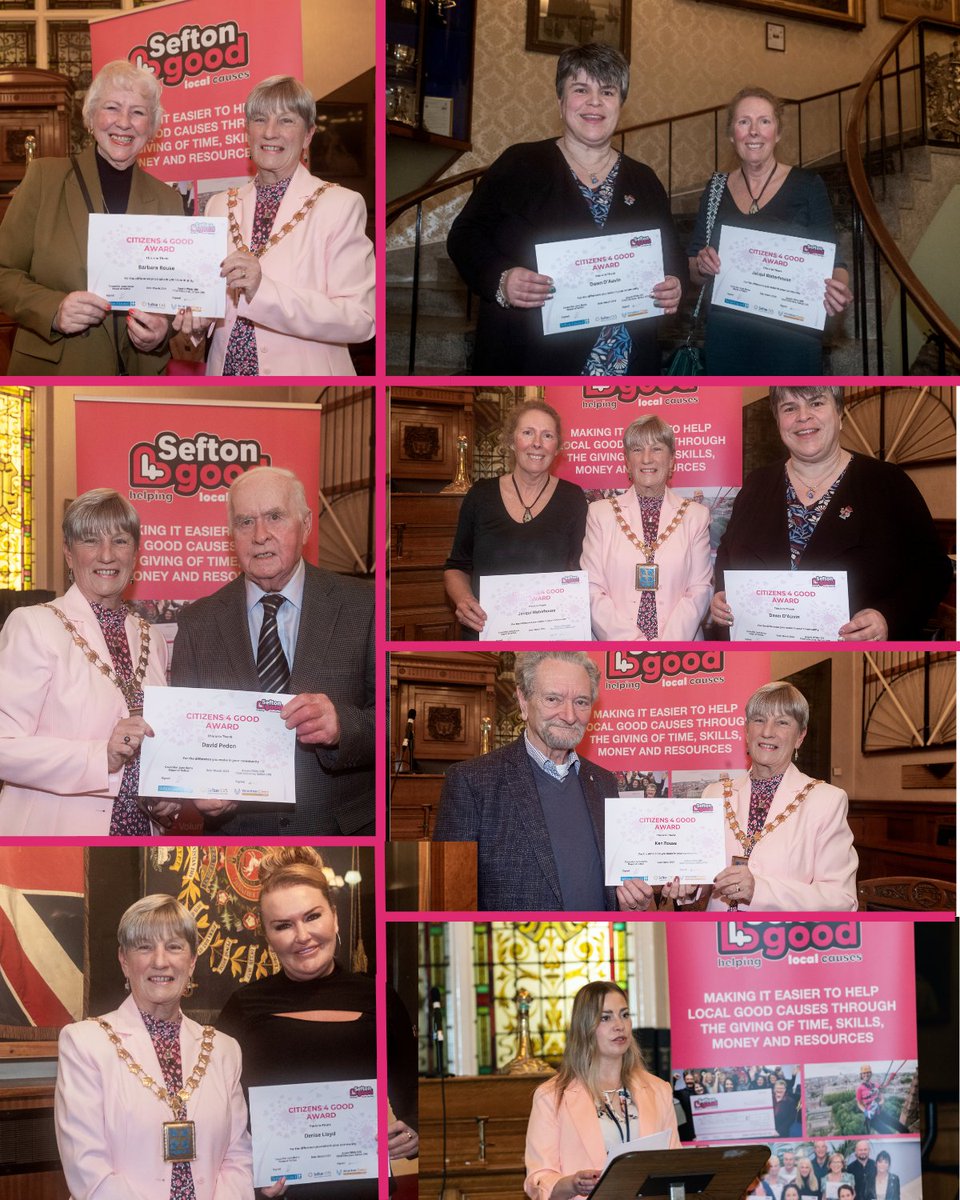 Sefton4Good's tweet photo. Congratulations to all our Citizens 4 Good Award recipients. If you would like to nominate a community hero for the next event click here. https://t.co/JHeiogS3l7 @SeftonMayor @ParkhavenTrust @saverimrose @OurLadyStarSea #Sefton #Maghull https://t.co/WVb7PmNdHa