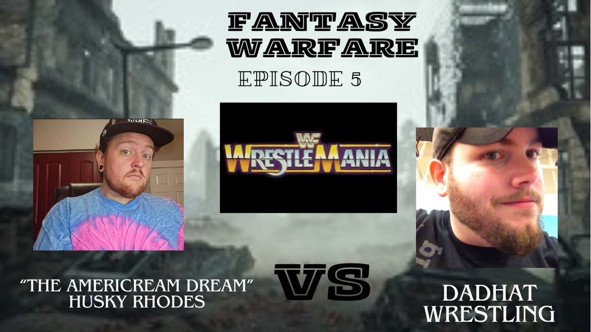WCWreckagePod's tweet photo. It’s #WrestleMania season and Fantasy Warfare has a new episode. We are doing a multiple episode series with creators battling as they create their ultimate Mania card. Part 1 features two staples of #WCW @thehuskyrhodes_ and @DadHatWrestling 

https://t.co/VmWdq3zotb https://t.co/ZNVfZqi6Gu