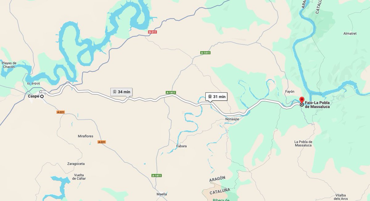 Se me ocurren pocas relaciones donde el tren sea más competitivo que el tramo Caspe – Faió-La Pobla.