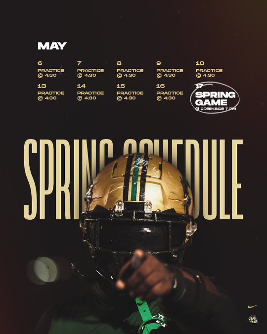 Langston Hughes Spring Practice Schedule #1-0