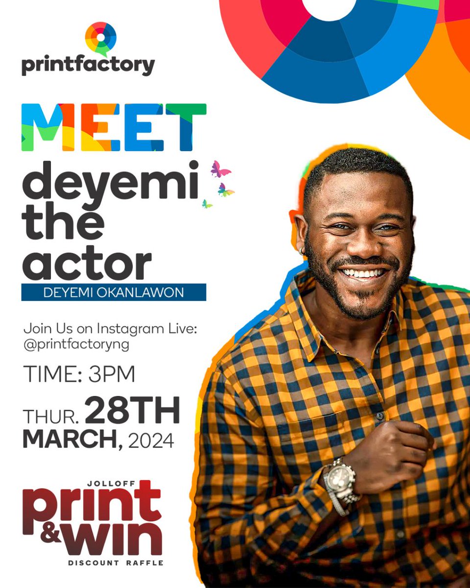 Printfactoryng's tweet image. Here's how to qualify:
Place a print order above N50,000.
Automatically enter the raffle for a chance to meet Deyemi and win amazing prizes!
The more you print, the higher your chances of winning!

Spread the word and get printing! ➡️ printfactory.com.ng

#PrintFactoryNG