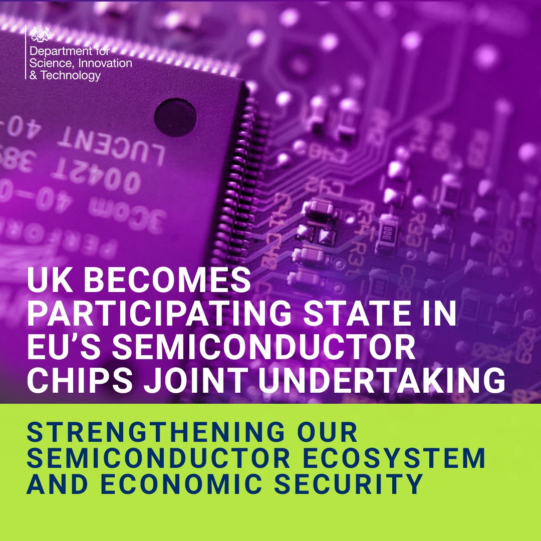 News flash: UK joins the Chips JU Programme, strengthening tech ties with the EU post-Brexit. “We are looking forward to working with the UK partners to develop the European industrial ecosystem in microelectronics and its applications.” 🤝 Full article: chips-ju.europa.eu/News-detail/?i…