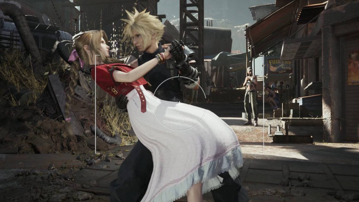 ActuallyCloud's tweet photo. Square Enix giving Cloud &amp; Tifa a kiss is the biggest middle finger to Tifa fans ever lmao

They gave you guys an optional kiss just to turn around and give Cloud &amp; Aerith the most romantic non-optional final chapters ever?

Square has a type and it definitely isn’t Cloti lol https://t.co/cVXuFs6diz