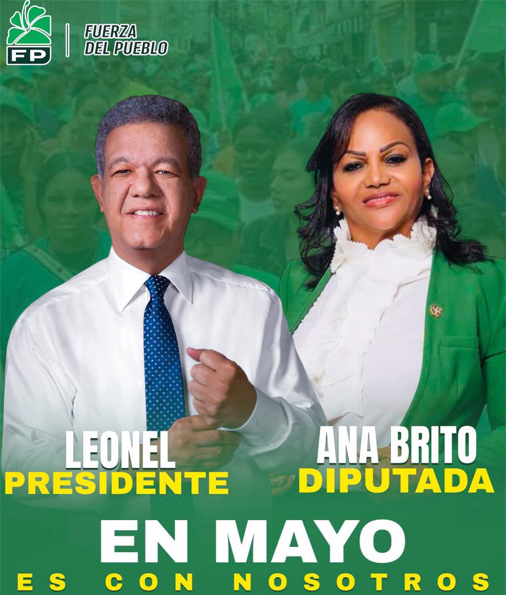 anitabritogil's tweet photo. Lo dijo Leonel: Ganaremos por las buenas, pero si la quieren por las malas, le diremos que como quiera.¡E’ PA’ FUERA QUE VAN!
@LeonelFernandez Presidente24 #AnaBritoDiputada #ComprometidaConAzua @ henry_meran @ConLeonel1 @OmarLFernandez @RamirezSiano @Edhoarda22 https://t.co/3ELbmE4UIr