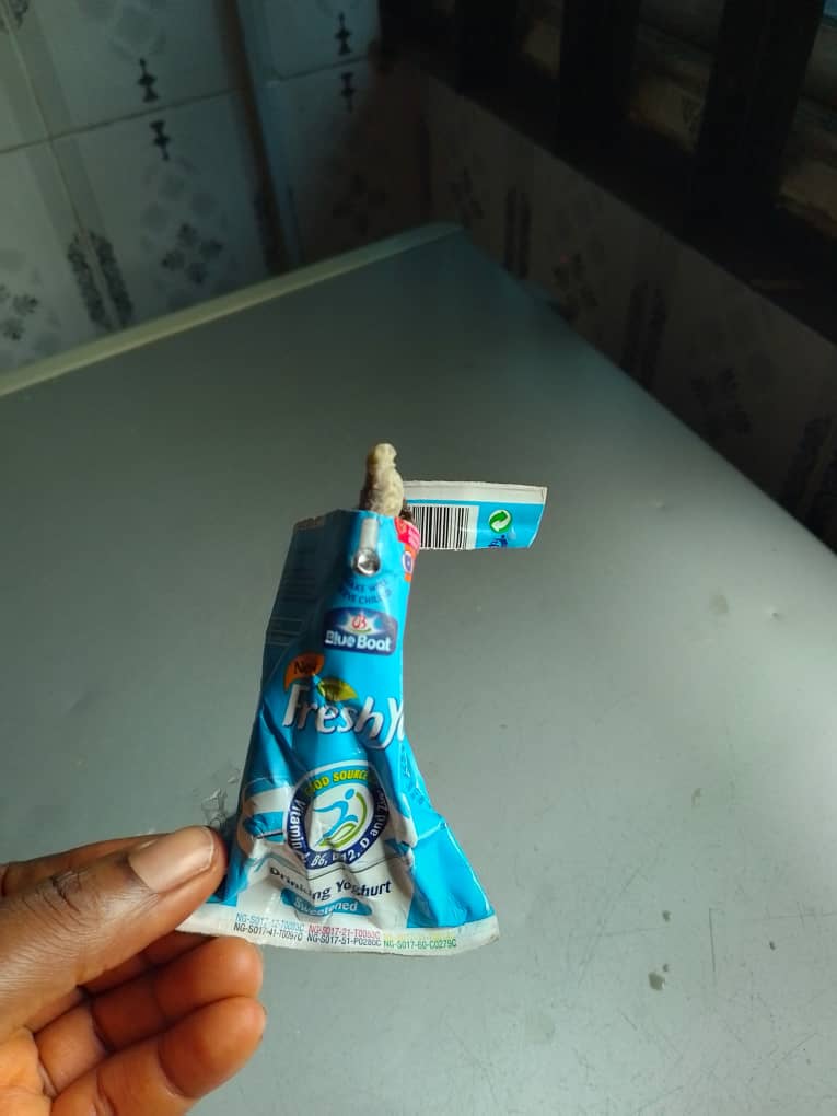 IdongesitUyo's tweet photo. @freshyo_ng why my son has been so sick, it's because of this yogurt. 

See what I discovered inside the yogurt and my son has been drinking this for two months. https://t.co/nDkef0i0Fz