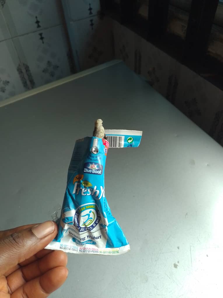 IdongesitUyo's tweet photo. @freshyo_ng why my son has been so sick, it's because of this yogurt. 

See what I discovered inside the yogurt and my son has been drinking this for two months. https://t.co/nDkef0i0Fz