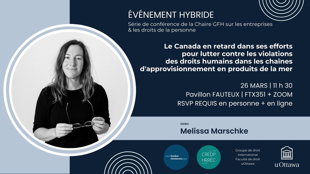 uOttawa CREDP (@uottawahrrec.bsky.social) (@uottawahrrec) on Twitter photo 🌐Hybride
🗓️26 MARS
🕦11h30
Heureux de s'associer à <a href="/PenelopeSimons1/">Penelope Simons</a>
pour accueillir Melissa Marschke (<a href="/dvmUOttawa/">ÉDIM | SIDGS</a>)
à #uOttawa dans le cadre de la Série de conférences sur les entreprises et les droits de la personne.
Inscription : uottawa.ca/recherche-inno… 🌐Hybride
🗓️26 MARS
🕦11h30
Heureux de s'associer à <a href="/PenelopeSimons1/">Penelope Simons</a>
pour accueillir Melissa Marschke (<a href="/dvmUOttawa/">ÉDIM | SIDGS</a>)
à #uOttawa dans le cadre de la Série de conférences sur les entreprises et les droits de la personne.
Inscription : uottawa.ca/recherche-inno…