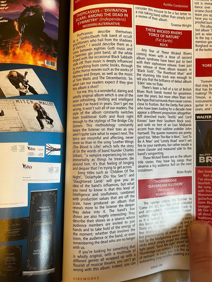 A deeply thoughtful review in the latest issue of <a href="/Fireworks_Mag/">Fireworks Rock & Metal Magazine</a> 
Preorder your copy now!!