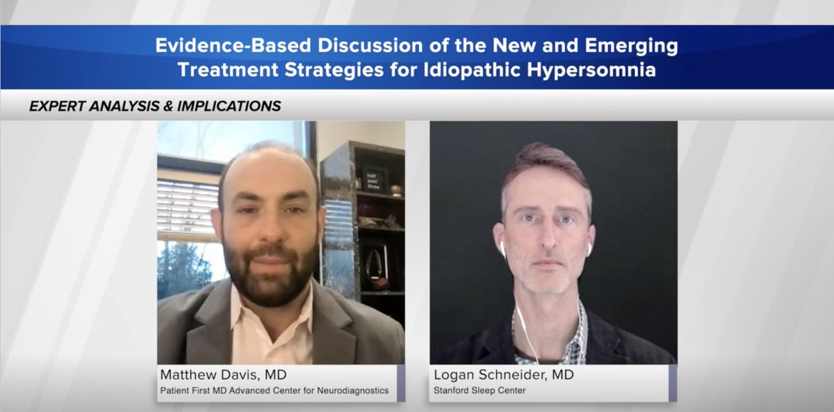 Drs. Logan Schneider & Matthew Davis spend 5 #CME minutes on evidence supporting new & emerging idiopathic hypersomnia treatments: mededonthego.com/Video/program/… #sleep #HypersomniaNews