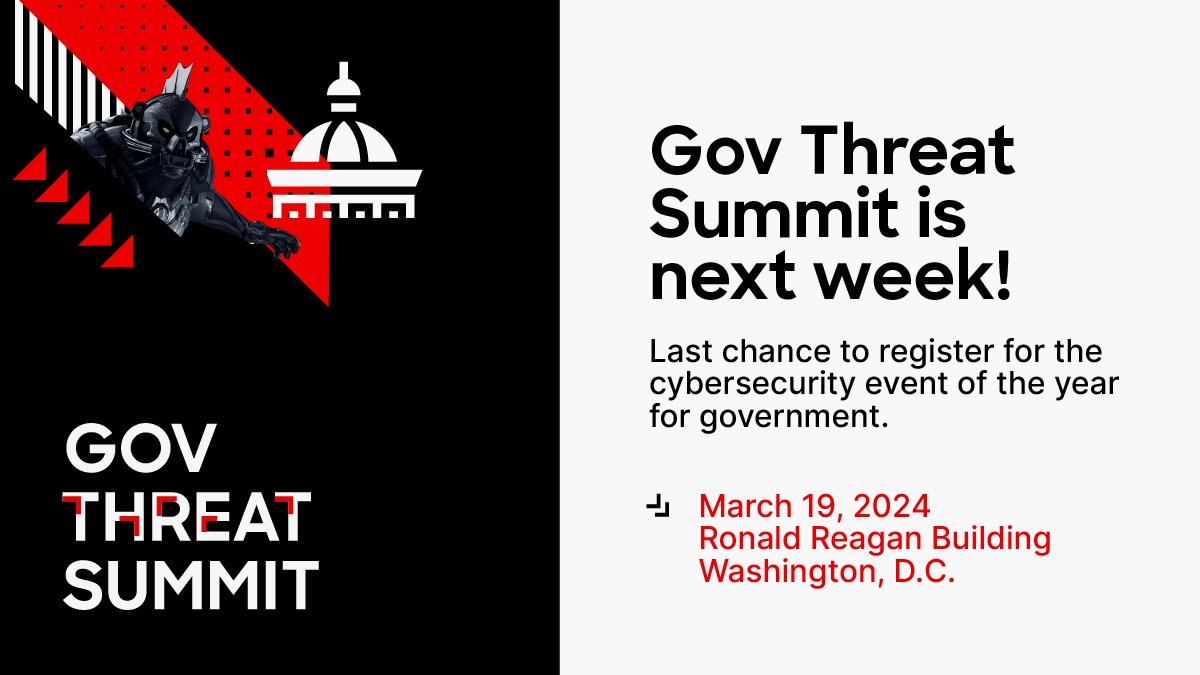 cbmead's tweet photo. Join government and #cybersecurity experts from @NSAGov, @CISAgov, @AWS and more as they dive into key topics such as Dark #AI, election security and Zero Trust next week at the @CrowdStrike #GovThreatSummit live in #WashingtonDC. 

🔒 Secure your spot: https://t.co/M98nMfc77j https://t.co/Rd4xyrsEII