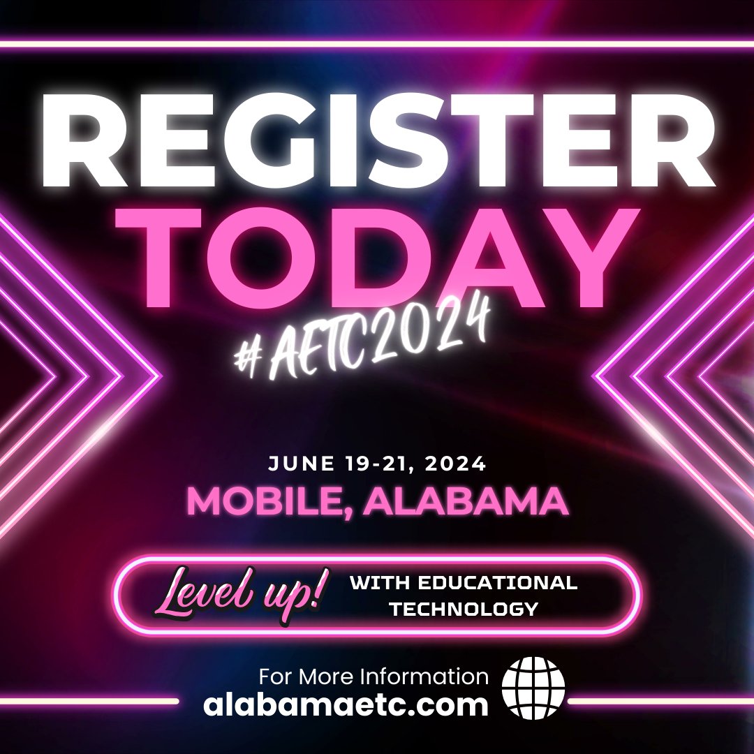 AETC_Alabama's tweet image. Don&apos;t miss this opportunity to supercharge your educational technology skills! Join us at the Alabama Educational Technology Conference! Register now and unlock a world of innovative learning possibilities! alabamaetc.com
@AlabamaAchieves @ALSDEEdTech @ACCESS_ALSDE