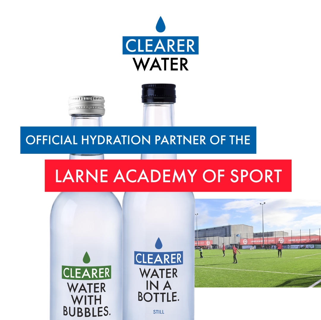 Clearer Water are delighted to announce we are the Official Hydration Partner of the @LarneAcademyOS ⚽💧 Supporting our local Larne community and the professional sporting industry is a core part of our Clearer Water values. #ClearerWater #WaterThatHelpsPeople #WeAreLarne