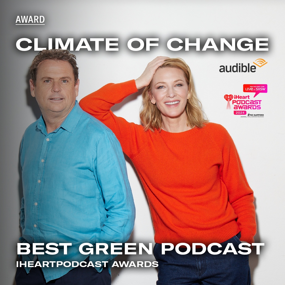 We are thrilled that CLIMATE OF CHANGE has won the 2024 iHeartPodcast Award for Best Green Podcast. Congratulations to the team! - @audible_com @iHeartRadio @storyhunteruk #podcast #greenpodcast #audible #climatechange #art #filmmaking #cinematography #films #hollywood