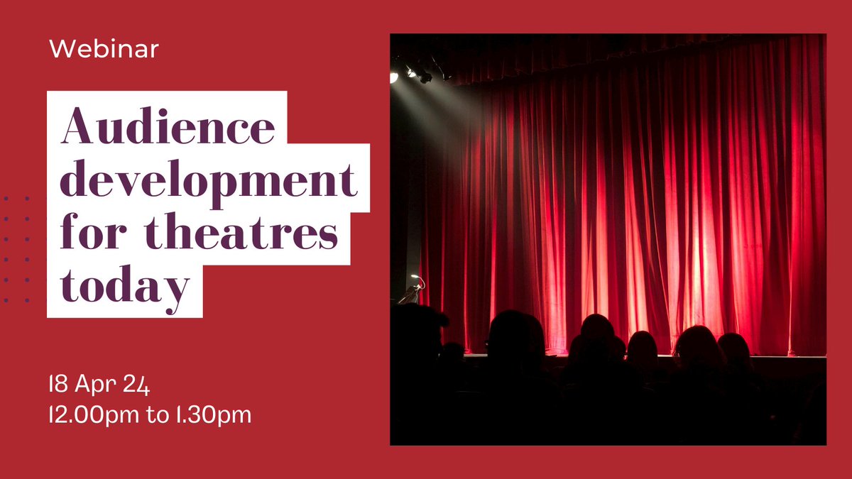 📅 Join us on 18 April for a free webinar about audience development with presentations by Catherine Bradley @audienceagents and Ben Payne and Gerald Richards @BandGPartners theatrestrust.org.uk/latest/events/…