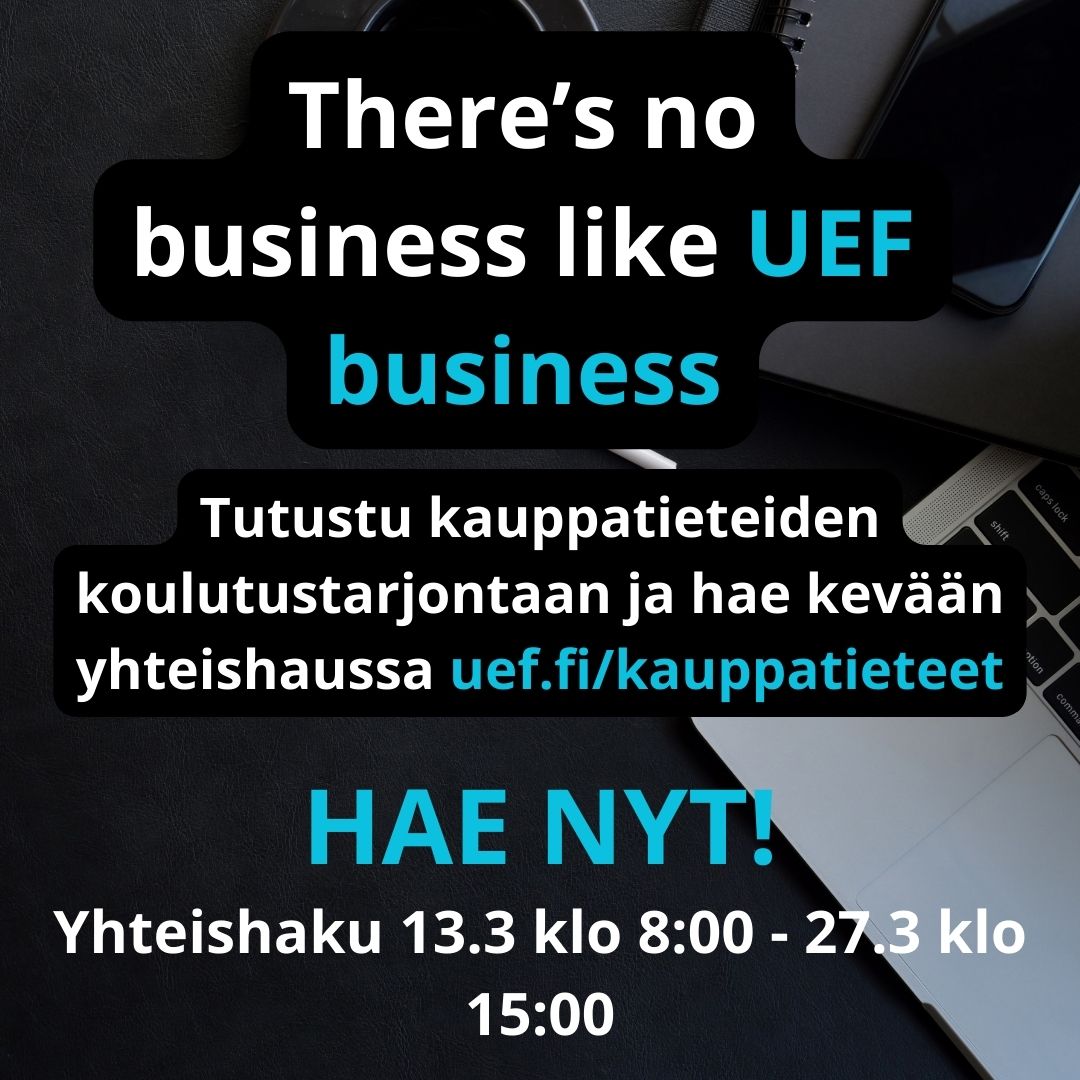Kevään yhteishaku on auki!

Haku kotimaisiin tutkinto-ohjelmiimme on nyt auki opintopolku.fi -sivustolla ja kestää 27.3 klo 15:00 asti!